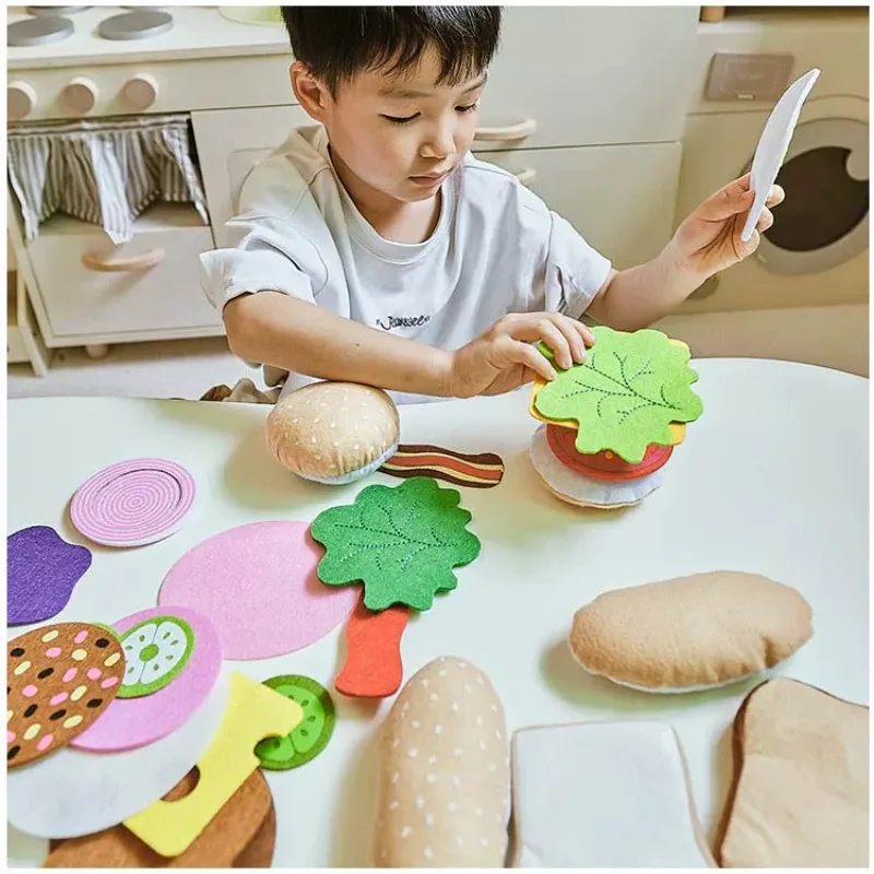 Felt Food Burger Sandwich Set  - Kids Outdoor Kitchen Accessories review and price